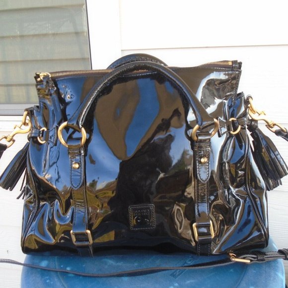 Dooney & Bourke Handbags - *RARE* Dooney & Bourke Black Patent Leather Large Satchel Bag